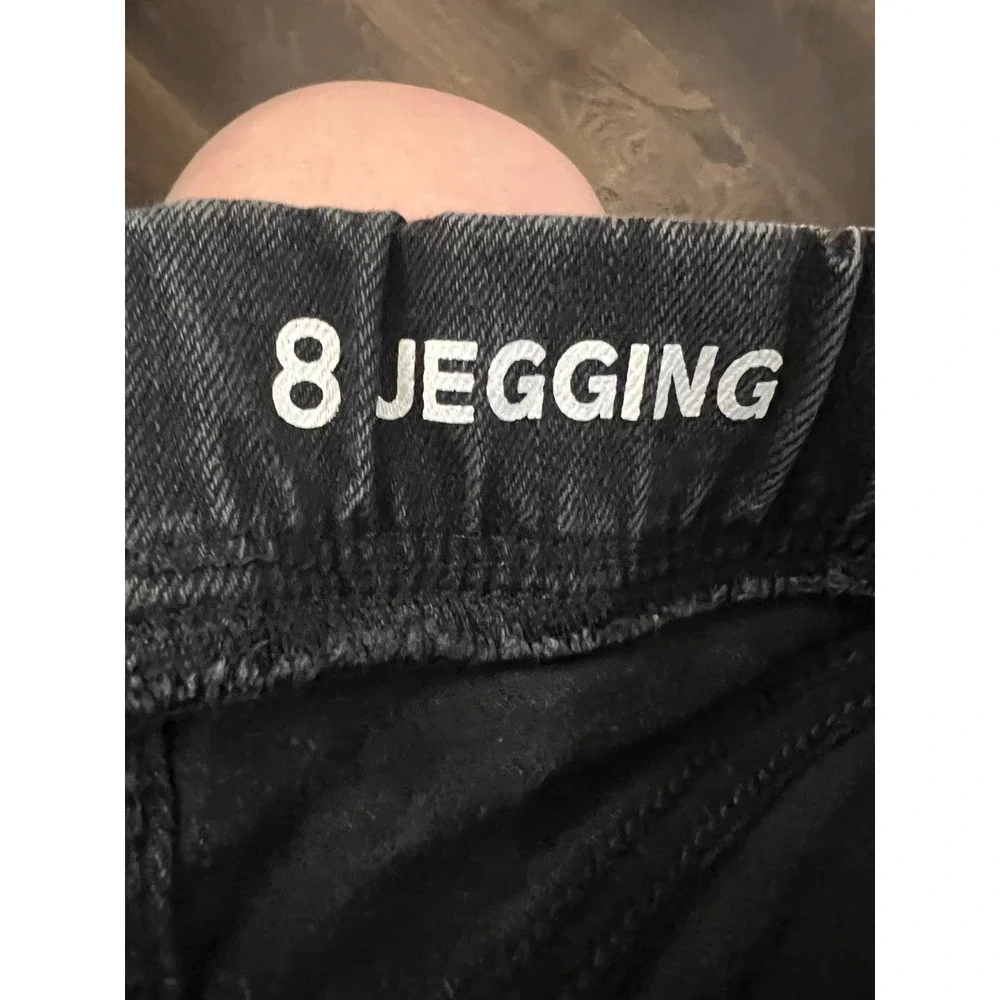 Gap Kids Girls Black Pull On Jeggings Size 8‎ Elastic Waist Slim Fit Denim Pants